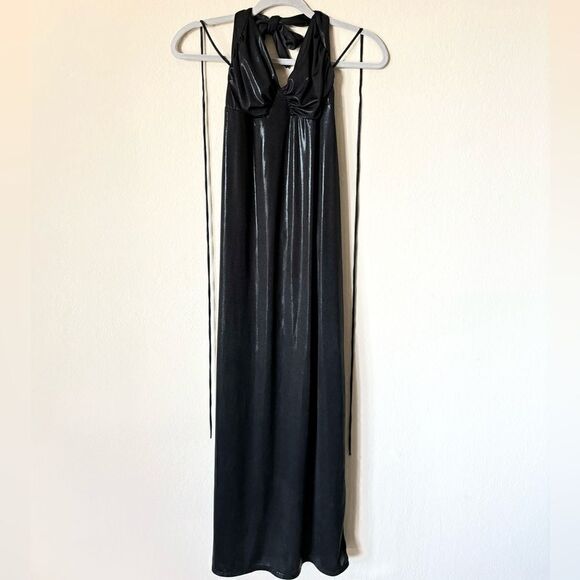 Zara Maxi Black Dress Backless Size M - Picture 7 of 9